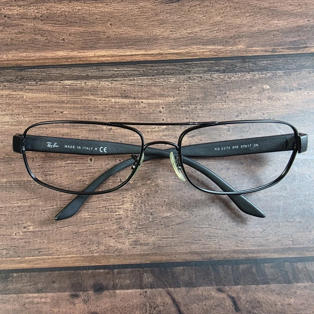 Ray-Ban Eyeglasses RB3273 Mens Size 57-17 Metal Rectangle Frame Made in Italy